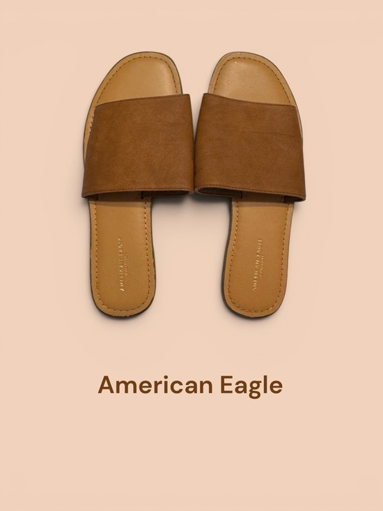 American Eagle Outfitters Shoes - American Eagle Outfitters Tan/Brown Wide Strap Slide Sandals SZ: 6 #13